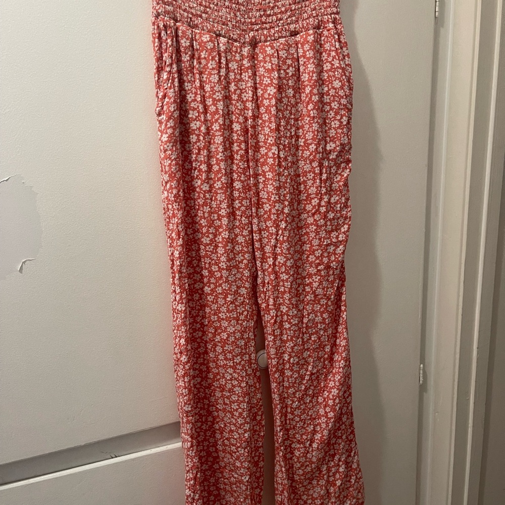 Billabong Red Floral Wide Leg Pants